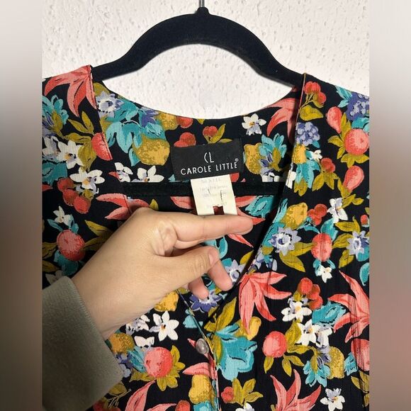 Vintage Carole Little Floral Button Up Maxi Dress size medium - Picture 4 of 6